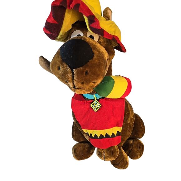 2003 Large Scooby-Doo Mexican Fiesta Sombrero Maraca and Poncho Plush 27" - Picture 2 of 6